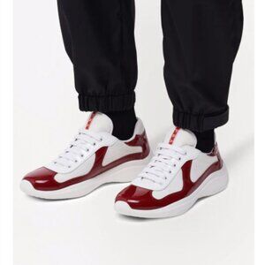 Prada Men's Patent Leather / Technical Fabric America's Cup Sneakers NEW IN BOX